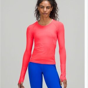Lululemon Athletica Neon Pink Long Sleeve Top